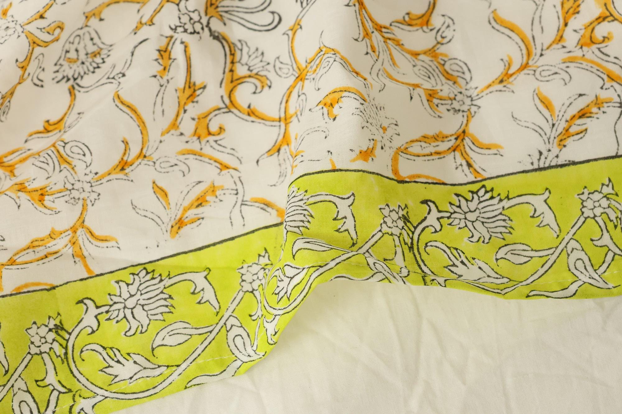 Lime Green Paisley Botanical Bandana Scarf - Image 7