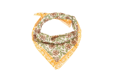 Orange Floral Vine Botanical Bandana Scarf